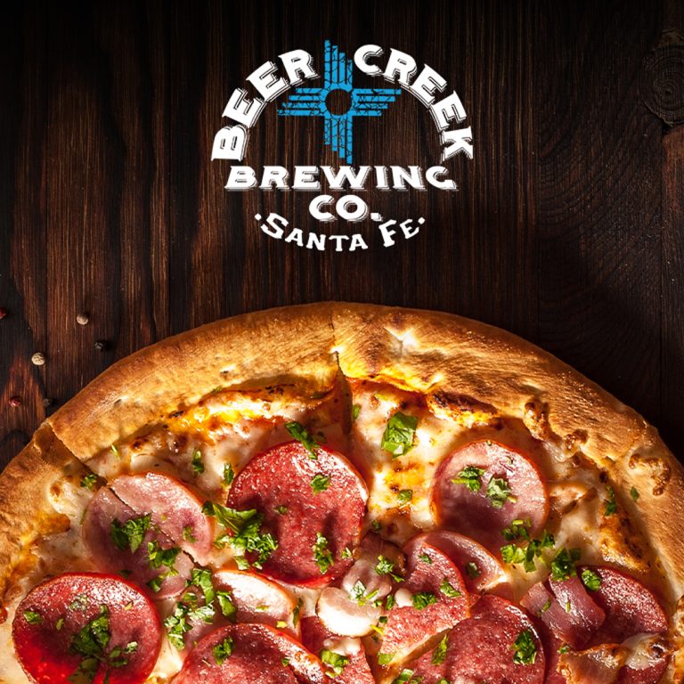 pizza in santa fe, beer creek brewing company graphic